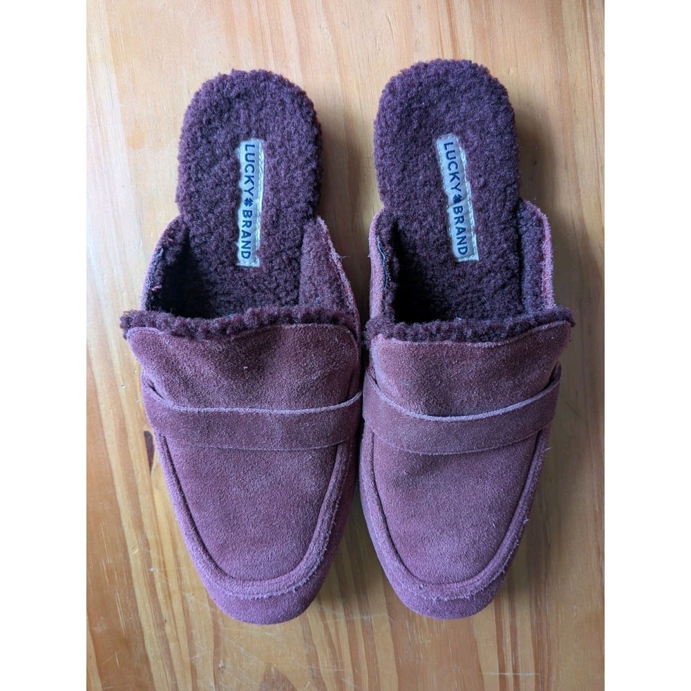 Lucky Brand Fuzzy Mules, Women's size 9 1/2
